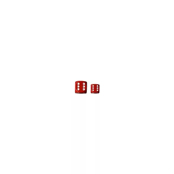 Chessex Opaque 16mm d6 with pips Dice Blocks (12 Dice) - Red w/white-25604