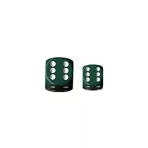 Chessex Opaque 16mm d6 with pips Dice Blocks (12 Dice) - Green w/white-25605