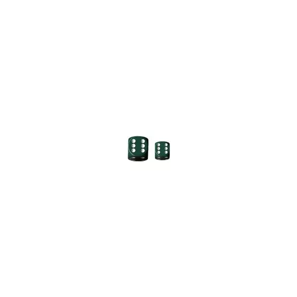 Chessex Opaque 16mm d6 with pips Dice Blocks (12 Dice) - Green w/white-25605