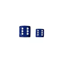 Chessex Opaque 16mm d6 with pips Dice Blocks (12 Dice) - Blue w/white-25606