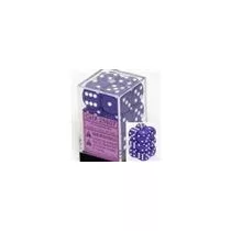 Chessex Opaque 16mm d6 with pips Dice Blocks (12 Dice) - Purple w/white-25607