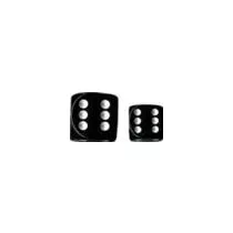 Chessex Opaque 16mm d6 with pips Dice Blocks (12 Dice) - Black w/white-25608