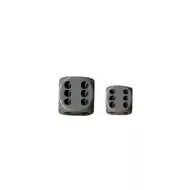 Chessex Opaque 16mm d6 with pips Dice Blocks (12 Dice) - Grey w/black-25610