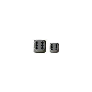 Chessex Opaque 16mm d6 with pips Dice Blocks (12 Dice) - Grey w/black-25610