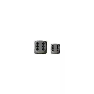 Chessex Opaque 16mm d6 with pips Dice Blocks (12 Dice) - Grey w/black-25610