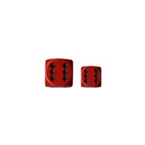 Chessex Opaque 16mm d6 with pips Dice Blocks (12 Dice) - Red w/black-25614
