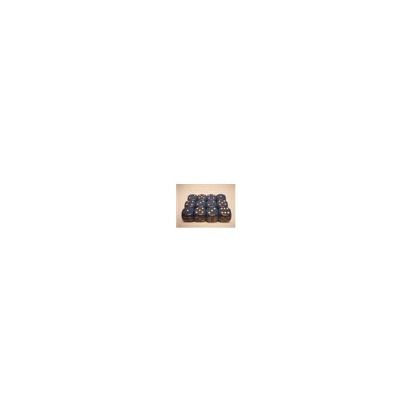 Chessex Opaque 16mm d6 with pips Dice Blocks (12 Dice) - Dusty Blue w/gold-25626