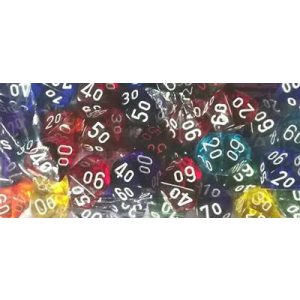 Chessex Translucent Bags of 50 Dice - Translucent Tens 10-29611