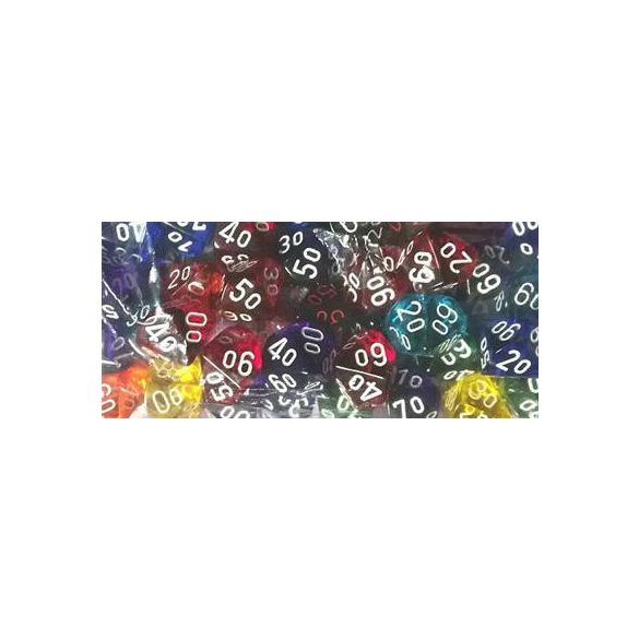 Chessex Translucent Bags of 50 Dice - Translucent Tens 10-29611
