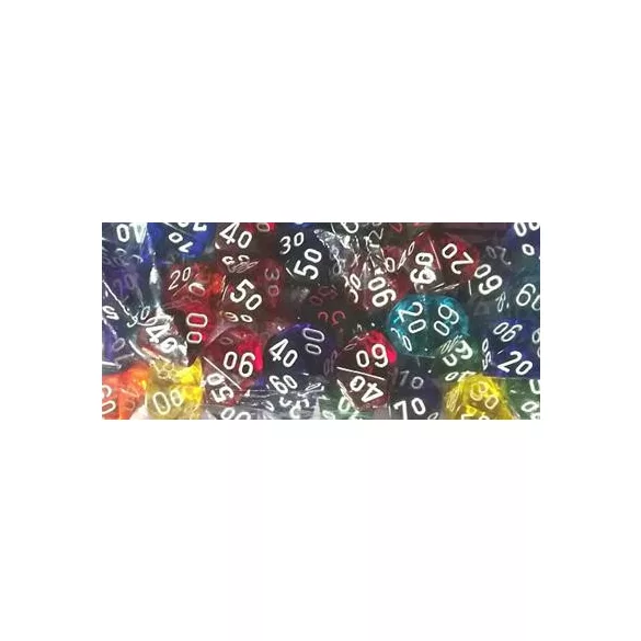 Chessex Translucent Bags of 50 Dice - Translucent Tens 10-29611
