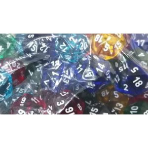 Chessex Translucent Bags of 50 Dice - Translucent d20-29620