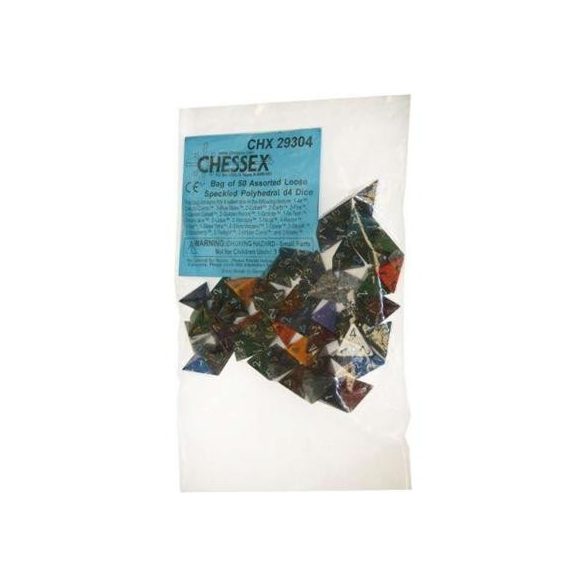 Chessex Speckled Bags of 50 Asst. Dice - Loose Speckled Polyhedral d4 Dice-29304