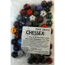 Chessex Speckled Bags of 50 Asst. Dice - Loose Speckled Polyhedral d12 Dice-29312