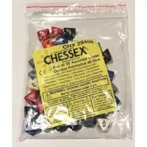 Chessex Opaque Bags of 50 Asst. Dice - Loose Opaque Polyhedral d8 Dice-29408