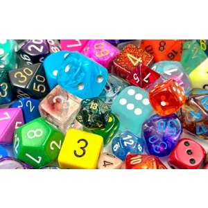 Chessex Loose Dice Samplers, Displays & 125 Polyhedral Dice Assortments-29908