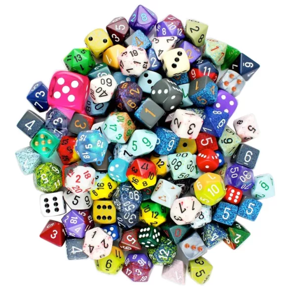 Chessex Loose Dice Samplers, Displays & 125 Polyhedral Dice Assortments-29908