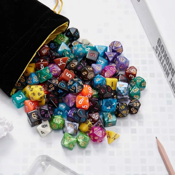 Chessex Loose Dice Samplers, Displays & 125 Polyhedral Dice Assortments-29908