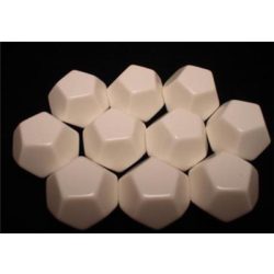 Chessex Opaque Polyhedral Bag of 10 Blank 12-sided dice-29045