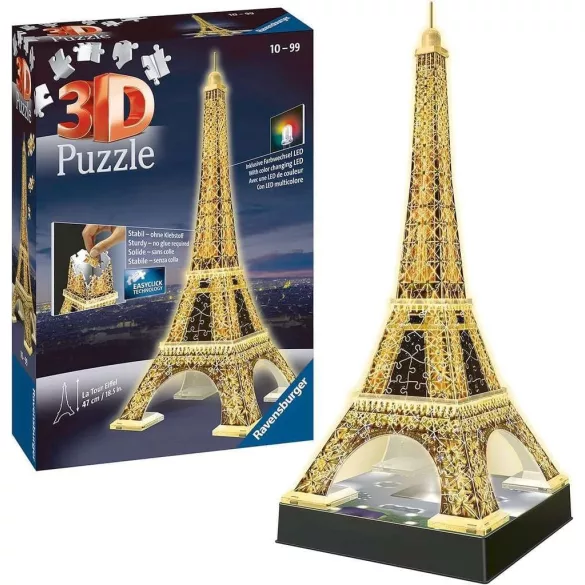 3D Puzzle - Eiffelturm bei Nacht - 216pc - DE/EN-12579