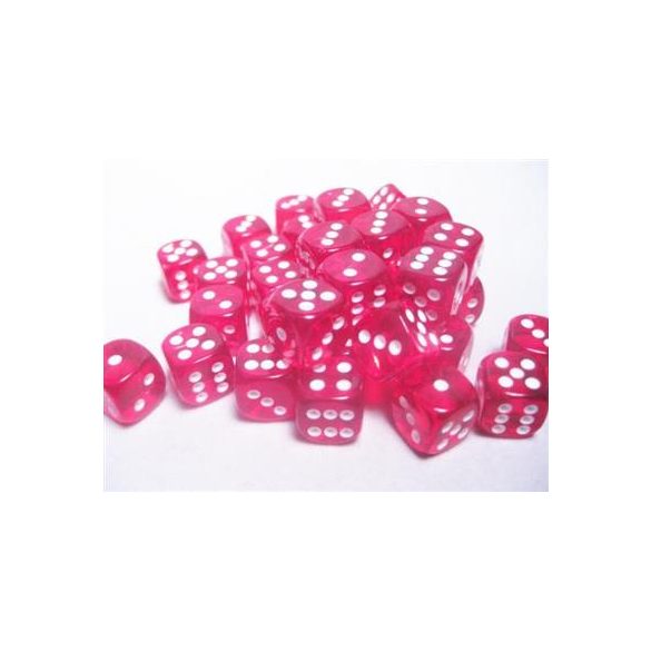 Chessex Translucent 12mm d6 with pips Dice Blocks (36 Dice) - Red w/white-23804