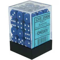 Chessex Opaque 12mm d6 with pips Dice Blocks (36 Dice) - Blue w/white-25806