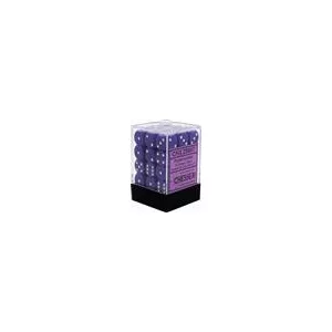 Chessex Opaque 12mm d6 with pips Dice Blocks (36 Dice) - Purple w/white-25807