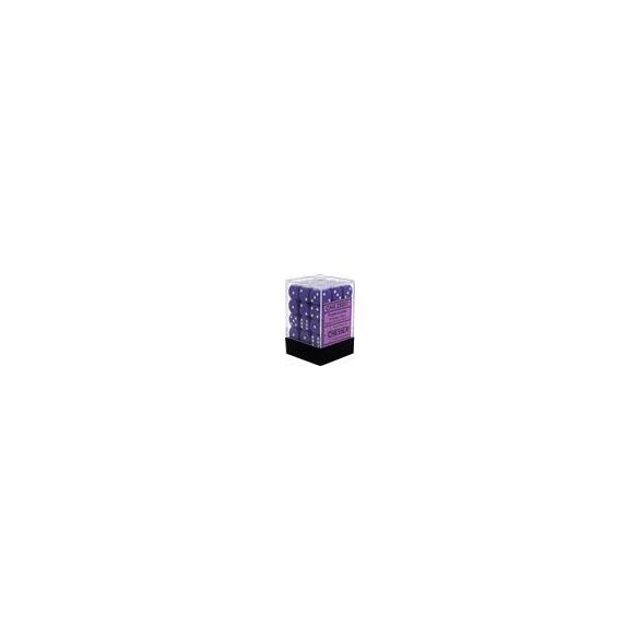 Chessex Opaque 12mm d6 with pips Dice Blocks (36 Dice) - Purple w/white-25807