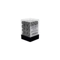Chessex Opaque 12mm d6 with pips Dice Blocks (36 Dice) - Grey w/black-25810