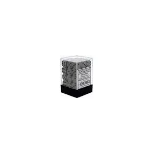 Chessex Opaque 12mm d6 with pips Dice Blocks (36 Dice) - Grey w/black-25810