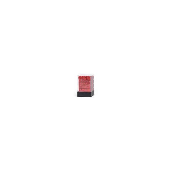 Chessex Opaque 12mm d6 with pips Dice Blocks (36 Dice) - Red w/black-25814