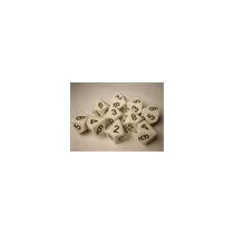 Chessex Opaque Polyhedral Ten d10 Set - White/black-26201