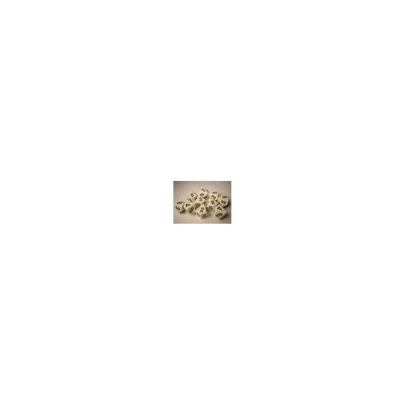 Chessex Opaque Polyhedral Ten d10 Set - White/black-26201