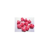 Chessex Opaque Polyhedral Ten d10 Set - Red/white-26204