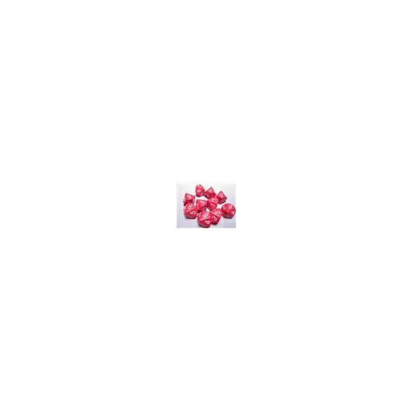 Chessex Opaque Polyhedral Ten d10 Set - Red/white-26204