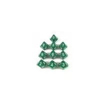 Chessex Opaque Polyhedral Ten d10 Set - Green/white-26205