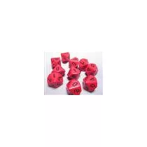 Chessex Opaque Polyhedral Ten d10 Set - Red/black-26214