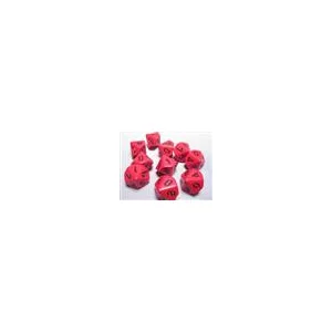 Chessex Opaque Polyhedral Ten d10 Set - Red/black-26214