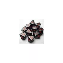 Chessex Opaque Polyhedral Ten d10 Set - Black/red-26218