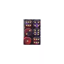 Chessex Gemini 16mm d6 with pips Dice Blocks (12 Dice) - Purple-Red w/gold-26626