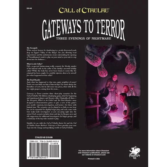 Call of Cthulhu RPG - Gateways to Terror kalandgyűjtemény - angol kiadás