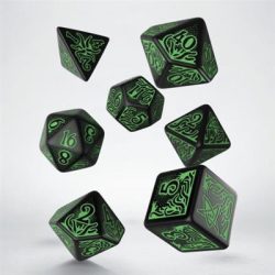 Call of Cthulhu 7th Edition Black & green Dice Set (7)-SCTR06