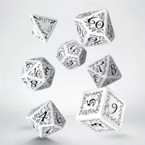 Elvish White & black Dice Set (7)-SELV02