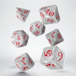 Classic RPG Pearl & red Dice Set (7)-SCLE13
