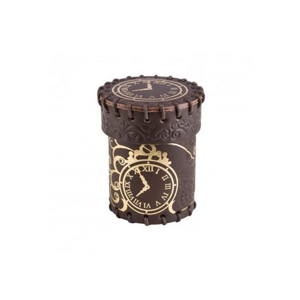 Steampunk Brown & golden Leather Dice Cup-CSTE101