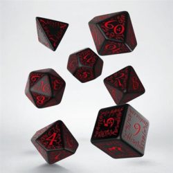 Elvish Black & red Dice Set (7)-SELV06