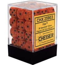 Chessex Speckled 12mm d6 Dice Blocks with Pips (36 Dice) - Fire-25903