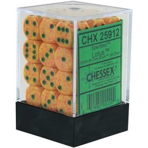 Chessex Speckled 12mm d6 Dice Blocks with Pips (36 Dice) - Lotus-25912
