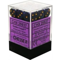 Chessex Speckled 12mm d6 Dice Blocks with Pips (36 Dice) - Golden Cobalt-25937