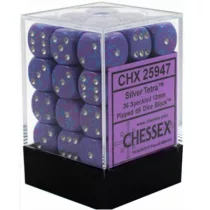 Chessex Speckled 12mm d6 Dice Blocks with Pips (36 Dice) - Silver Tetra-25947