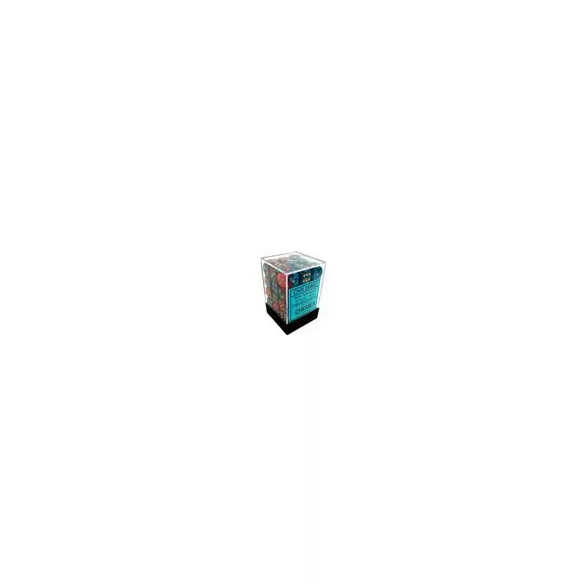 Chessex Gemini 12mm d6 Dice Blocks with pips Dice Blocks (36 Dice) - Red-Teal with gold-26862